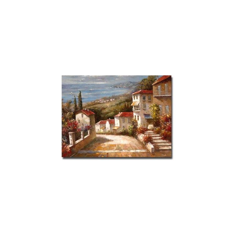 Wrapped Canvas Wall Art - Joval 'Home in Tuscany' Wall Art for Living Room, Bedroom, or Office Décor - 24x32